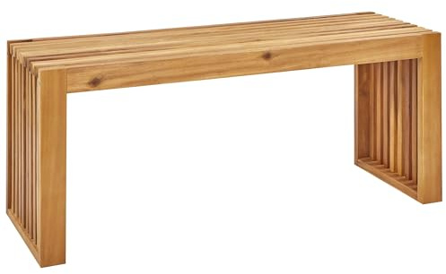 Banc de Salle à Manger 2 Places Intérieur Extérieur 150 cm en Bois d'Acacia Clair Bellano