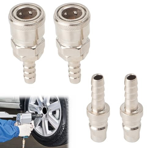 Raccord Rapide Air Comprimé,Pneumatique d'Air Kit Compresseur,Embout Pneumatique Embout,8mm Raccord Rapide Pneumatique Coupleur,Tuyau Air Comprimé du Connecteur Mâle et Femelle,4Pcs