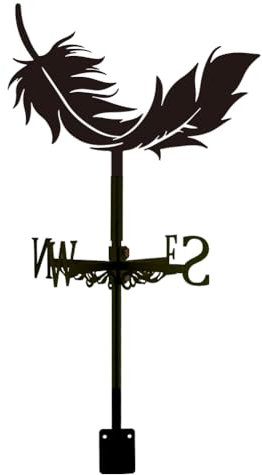 SUPERDANT Wetterhahn Aus Federn Zur Dachmontage Wetterfahne Schuppen Wetterhahn für Garten Außendachdeko Schwarze Wetterfahnen Für Bauernhaus Hof Bauernhof Scheune Schuppen Terrassendeko