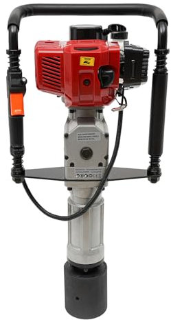 LENDISIY Tarière de piquet à essence, 52 cm³, tarière de pieux, moteur 2 temps, pilote de poteau, pilote, construction de clôture, pilote, pilote, pilote, pilote, pour la construction de clôtures