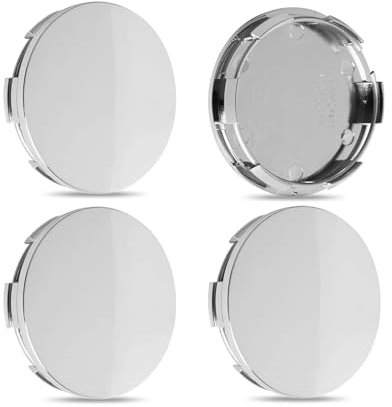 Ginddy Tapas para Llantas,4 Pcs Centro De Rueda Accesorios ABS Plásticos de Buje Tapas Centrales de Rueda Universales Coche Tapas Llantas Adecuado para Una Amplia Gama de Modelos de Vehículos(Plata)