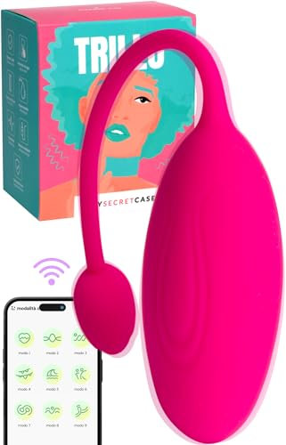 MySecretCase Leise Vibration Eier mit App – Vibro Ei für Paare, Sex Unterwegs, Sexspielzeug G Punkt Frau, Vibrator Fernbedienung Sextoy, Fernsteuerung Mini Paarvibrator (Trillo)