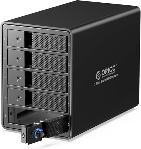 ORICO Raid Carcasa Externa para 5 Discos Duros,USB 3.0 a SATA Caja Disco Duro 3.5 para HDD y SSD SATA I/II/III,Soporta Raid-Raid 0/1/5/10,MAX 100 TB