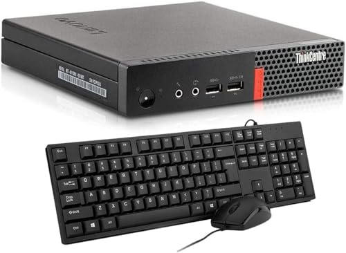 Lenovo ThinkCentre M910q Mini Desktop Computer PC, Intel Core i5-6500, 8 GB RAM, 256 GB SSD, tastiera US QWERTY WiFi, Bluetooth, Windows 11 Pro (ricondizionato)
