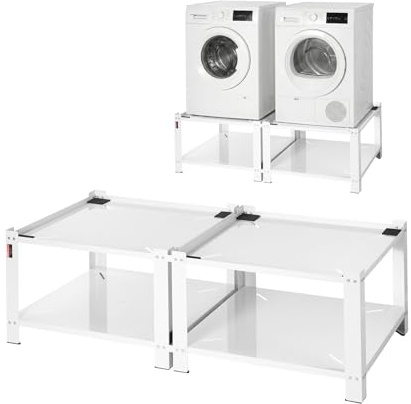 VEVOR Laundry Pedestal, 16.1 in Height, 27.5 x 27.5 in Washer and Dryer Pedestals with Storage Shelf, 700 lbs Load Capacity, Non-Slip Feet, Washing Machine Stand Universal Fit, White, 2 Pack