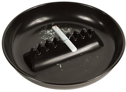 Fox Run 6121 Melamine Ash Tray, 6.75 x 6.75 x 1.25 inches, Black