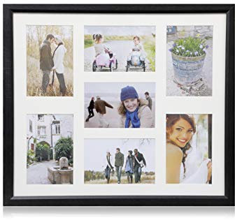ARPAN 6x4 Multi Aperture MDF Photo Picture Frame - Holds 7 Photos 6x4