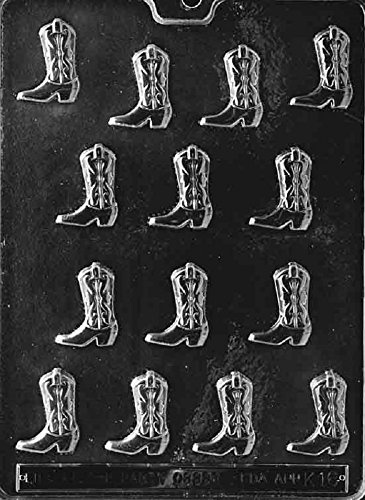 Grandmama's Goodies K016 Cowboy Boots Chocolate Candy Soap Mold with Exclusive Molding Instructions