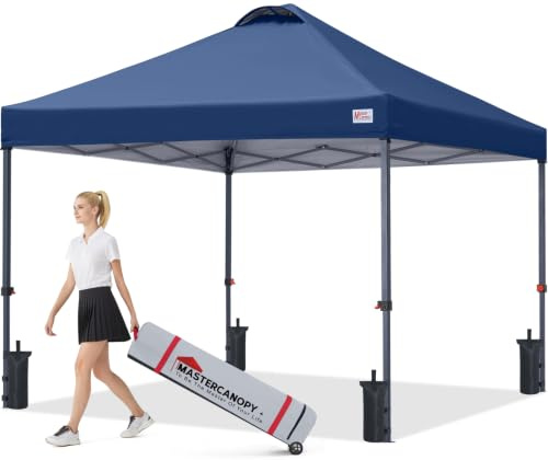MASTERCANOPY Pop-up Gazebo Tent with Roller Bag (3x3M, Navy Blue)