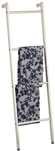 mDesign Échelle Porte-Serviettes autoportante pour Salle de Bain - Porte-Serviettes à 4 Niveaux en métal - Porte-Serviettes pour Serviettes de Bain, vêtements ou journaux - Beige