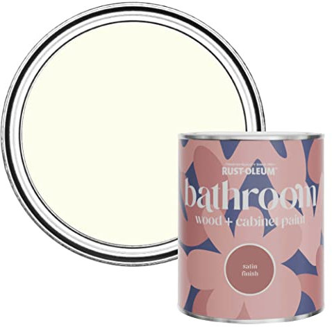 Rust-Oleum Off White Moisture Resistant Bathroom Wood and Cabinet Paint in Satin Finish - Antique White 750ml