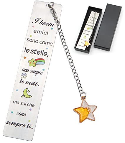 VEGCOO Segnalibro Amicizia Regalo Personalizzato in Metallo, Inspirational Frasi Marcatori di Pagina per Migliore Amico Laurea Compleanno (A)