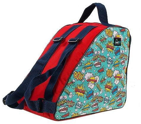 Skatebag Inliner-Tasche Rollschuhetasche Schlittschuhtasche mit Henkeln Reisverschluss & verstellbarem Rucksack-Schultergurte für Kinder und Erwachsene (Comic)