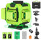 IMAYCC Laser Level, 3D Green Laser Level Self Leveling 12 Lines Cross Horizontal & Vertical 3x360° for Construction with Remote Control, Rechargeable Battery, Charger and so on