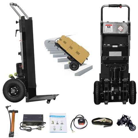 W-JIAJIEBTH Electric Stair Climbing Hand Trucks, 1200W Powered Electric Stair Climbing Hand Trucks Dolly Cart for Moving, 880lb Capacity Heavy Duty Stair Climber (Black), LJ4-A035