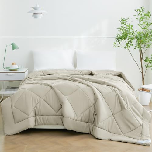 WAVVE Edredón Relleno Nórdico 220x240 cm para Cama 135/150, Edredón de Fibra 150gr/m², Ligero, Suave, Transpirable para Primavera y Verano (240x220 cm, Beige)
