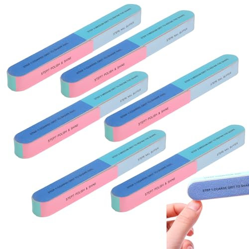 6 Stück Farbig Polierfeile Fingernägel, Multidimensional Nail Buffer, Multifunktional Nagel Polierfeile, Nagelfeilen Naturnägel, Buffer Für Nägel, Nail File Für Nagelsalons Nagelpflegeun