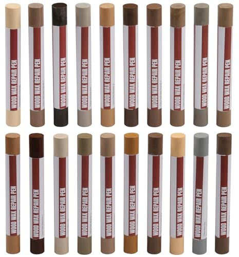 Uxney Wood Filler Sticks，20 Colors Wood Repair Wax Crayons Furniture Markers Touch up for Repairing Scratches, Scuffs, Cracks, Dings and Holes in Wood Floors, Cabinets, Furniture (Technicolor Series)