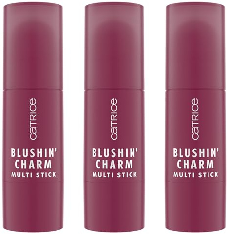 Catrice Blushin' Charm Multi Stick, blush, n. 030, rosso, risultato immediato, naturale, brillante, vegano, senza parabeni, senza particelle di microplastica, senza nanoparticelle, confezione da 3 (3