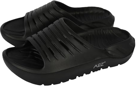 A2Z Mens Sliders Shower Sandals Lightweight EVA Non Slip Slip - Slider MEN 1302 Black 11 UK