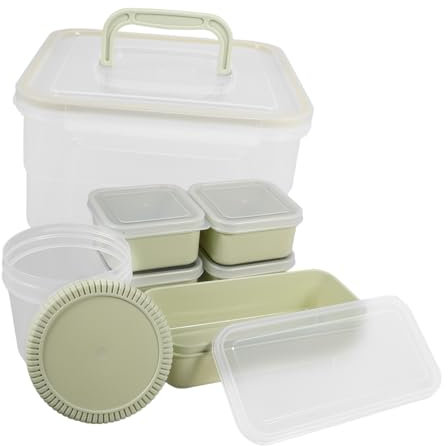 Gogogmee 1Satz Babynahrungsbehälter mit Trennwänden Mehrfache Fächer für Obst Mahlzeiten Mikrowellengeeignet Kühlbar Praktisch für Eltern