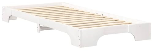 vidaXL Cama de Madera Moderna Blanca 100 x 210 cm con Almacenamiento, No Necesita Boxspring, Ideal para Interior, Diseño Elegante y Práctico para Adultos, Fácil de Montar, Limpia con un Paño