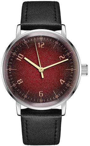 Boyarca Vintage mekanisk klocka med välvd glasklocka spegel och 40 mm fodral, avslappnad och minimalistisk manuell lindning mekanisk armbandsur för män och kvinnor