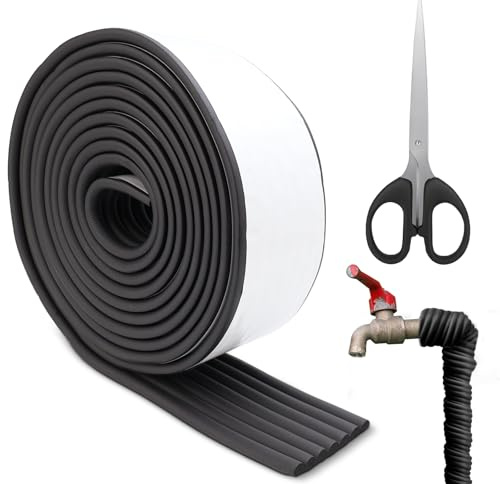 TUZHE 8CM x 5M Rohrisolierung Schaumstoff, Rohrisolierung Außenbereich(Selbstklebende), Isolierung Heizungsrohre, Schwarz