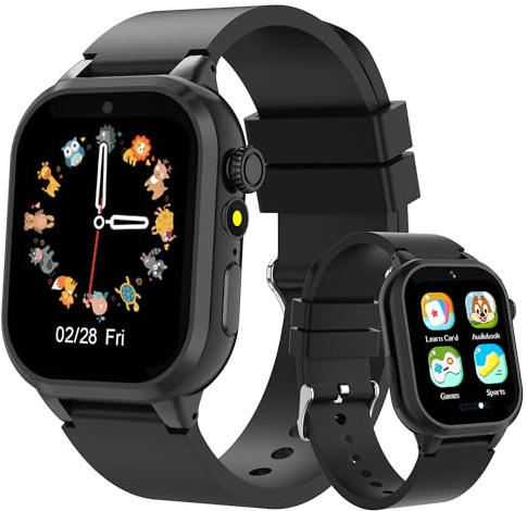 Ruopoem 32 Giochi Smartwatch per Bambini, Orologio Smartwatch Bambini con Fotocamere Musicale Video Contapassi Sveglia Touchscreen, Orologio Bambino Bambina Educativi Regalo Compleanno