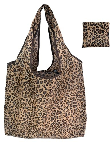 ZXTGBQ Large Foldable Shopping Bag In Pouch, Reusable Ladies ShoppingBag, Recycled Grocery Bags, Lightweight Handbag, Eco Tote ShopperBag, Portability FoldableBags For Daily Use, Travel, Picnic