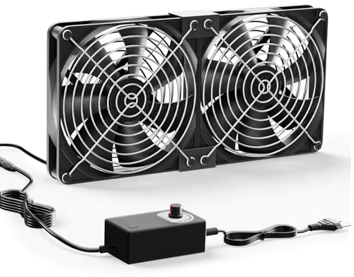 Ventilateur de boîtier PC 280 mm 12 V, contrôle de vitesse réglable, double ventilateur d'ordinateur 220 V 2750 tr/min, pour ordinateur portable, TV, routeur, armoire serveur, armoire réseau