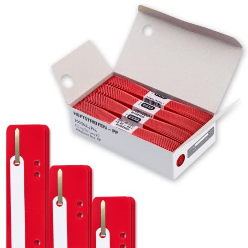 Elba Heftstreifen aus Kunststoff, 150x35mm, rot, 100 Stück