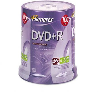 Memorex 100pk Dvd+r 16x