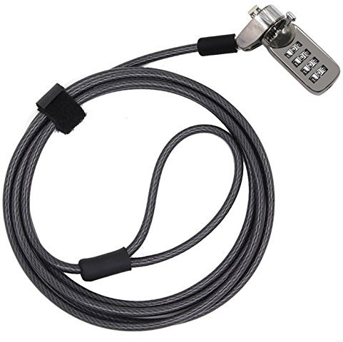 CaLeQi Laptopschloss Notebook Lock Computer Lock Kombination Kabel Lock mit 4 Digit Passwort Schutz Kombination Kabel Lock 2m Länge