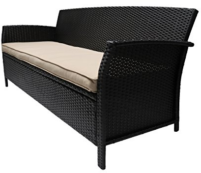 Christopher Knight Home Auguste Outdoor Wicker 3 Seater Sofa, Brown/Tan
