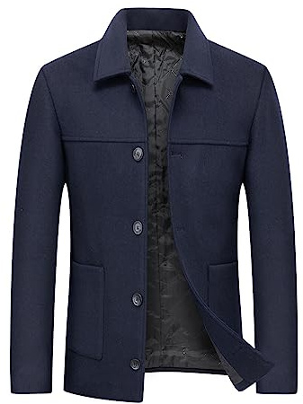 YOUTHUP Cappotto da Uomo in Lana Corto e Sspesso Elegante Cappotto Invernale Caldo