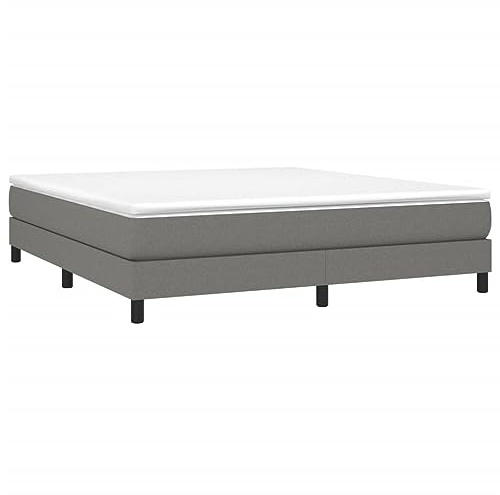 vidaXL Struttura Letto a Rete a Molle Grigio Scuro 160x200 cm Tessuto