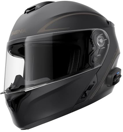 Sena Outrush R Bluetooth Klapphelm mit Intercomsystem (Schwarz, XXL)