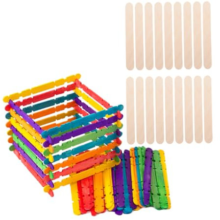 NUOBESTY 100St Eisstock aus Holz Bastelstäbchen Masse Wachsstäbchen für Kinder Eisstiele für Eis am Stiel Bastelstöcke aus Holz Holzstäbchen kleine Eisstiele Wachsstab