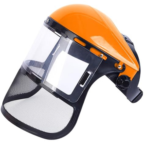 Uitseld Safety Face Shield Mesh Face Protective Shield Strimming Face Shield Dust Face Covers For Construction Work Steel Wire Clear Vision Face Cover Chainsaw Helmet Strimmer Face Guard Forestry Hat