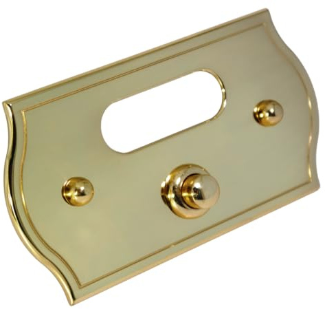 Neroni Mameli Campanello in Ottone Lucido per Esterno abitazione - Porta Ingresso Casa, con Pulsante Elettrico - Modello Aurelio - Made in Italy