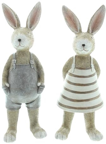 FRANK FLECHTWAREN Hase Lio & Mia, 2er Set, Polyresin Maße: Höhe 29 cm