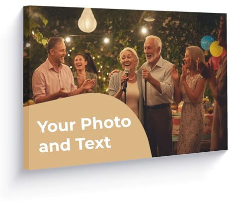 Cimpress Tela Personalizzata con Foto, 60 × 40 cm, personalizzabile con immagine o testo, decorazione da parete per casa o ufficio, artwork moderno, regalo fotografico personalizzato