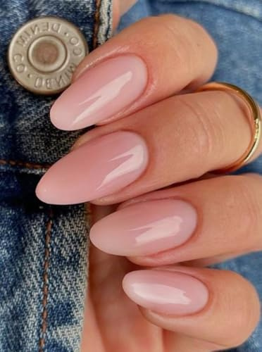 JMEOWIO Gel Nail Stickers Cream Pink Semi Cured Gel Nail Strips Wraps UV/LED Nails Art Design Decoration Accessories