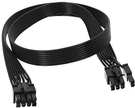 8-Poliges GPU-Stromkabel 65 cm, EPS/ATX-Stecker auf 6+2-Poliges PCIe-Stecker-Kabel, Grafikkarten-Stromkabel