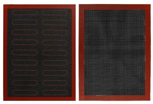 OUDQFCJ 2 Tapis de Cuisson Réutilisables Antidérapants en Silicone pour Four et Micro-ondes (40x30cm)