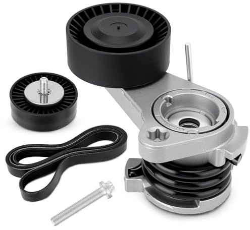 Serpentine Drive Belt Tensioner Idler Pulley Kit Compatible with BMW X3 X5 128i 325i 325xi 328i 328xi 330i 330xi 525i 525xi 528i 528xi 530i 530xi, 3.0L L6, 2006-2013, Replace# ADK0022P 11287535860