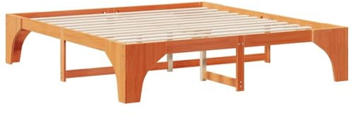 vidaXL Vaxbrun Säng 200 cm x 200 cm i solid furu med modern design och inbyggt förvaringsutrymme. Spara plats och inget sängbotten krävs. Perfekt för sovrummet! Hållbar konstruktion och montering behö