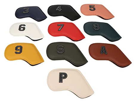 Juego de Fundas para Cabeza de Palos de Golf, Cubiertas de Hierro para Amantes de los golfistas, 10 Uds.