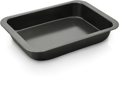 Zyliss Bandeja de Horno Universal, Acero al carbono, Antiadherente ILAG, Rustidera para asados, Bordes altos, Fácil de limpiar, Libre de PTFE/PFAS, Fuente de horno, Rectangular 37 x 25 x 5,5 cm